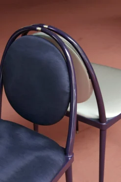 Balzaretti Chair in Purpurschwarz mit Moiré-Muster von Daniel Nikolovski & Danu Chirinciuc für KABINET, 2019