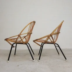 Bambus Kinderstühle aus Rattan von Rohe Noordwold,e 1950er, 2er Set