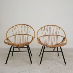 Bambus Kinderstühle aus Rattan von Rohe Noordwold,e 1950er, 2er Set