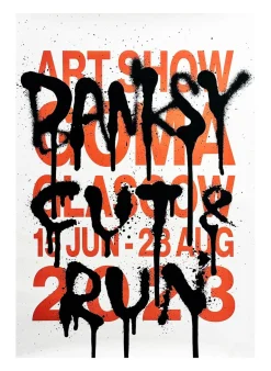 Banksy GDP Rat Cut and Run Ausstellungsposter