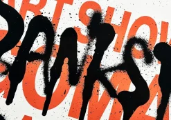 Banksy GDP Rat Cut and Run Ausstellungsposter