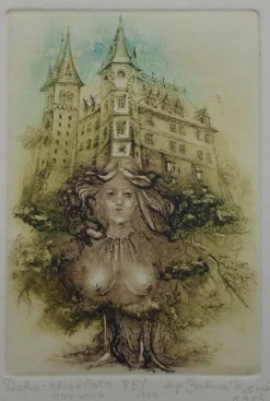 Barbara Rosiak, Daphne, Radierung auf Papier, 1985