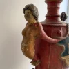 Barocker Kerzenhalter aus lackiertem Holz & Gips, 17. Jh., Spanien, 1600