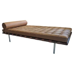 Bauhaus Barcelona Tagesbett aus Kaffeeleder von Ludwig Mies Van Der Rohe für Knoll, 1970er