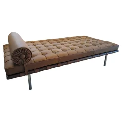 Bauhaus Barcelona Tagesbett aus Kaffeeleder von Ludwig Mies Van Der Rohe für Knoll, 1970er