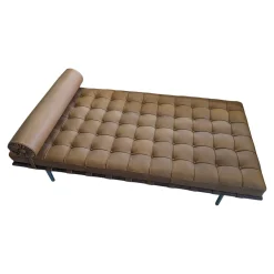 Bauhaus Barcelona Tagesbett aus Kaffeeleder von Ludwig Mies Van Der Rohe für Knoll, 1970er