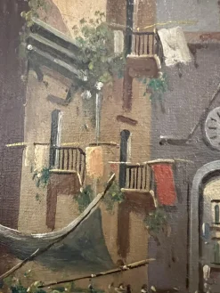 B. Ciappa, Place du village animée, Öl auf Leinwand