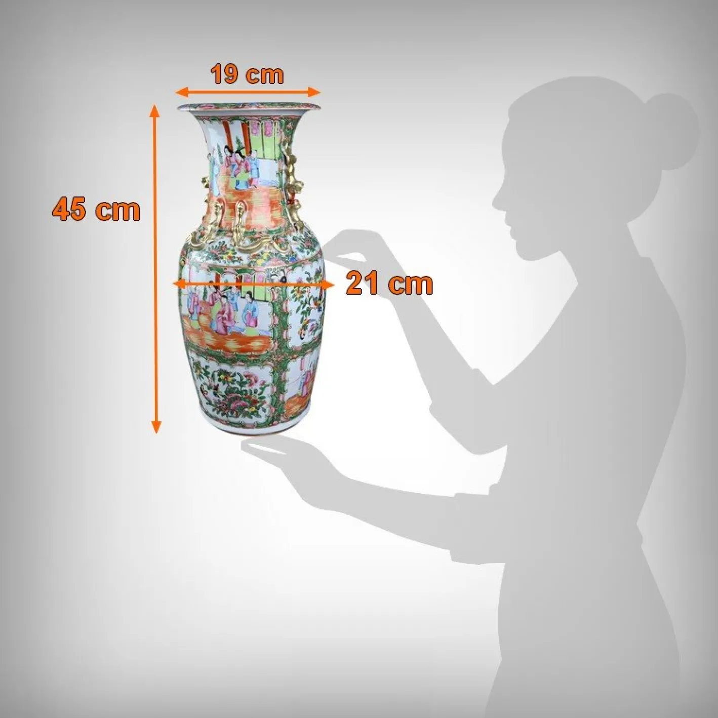 Bedeutende Canton Porzellanvase, China Spätes 19. Jh