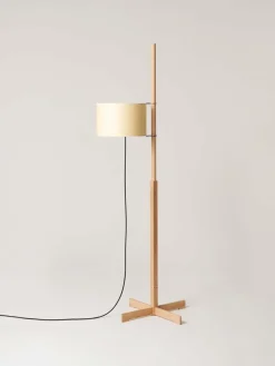 Beige TMM Stehlampe aus Buchenholz von Miguel Milá