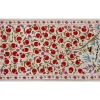 Beige usbekischer Suzani Bestickter Wandbehang Textil