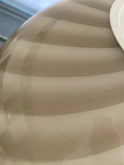 Beige & Weiße Sphere Hängelampe aus Muranoglas von Simoeng