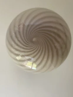 Beige & Weiße Sphere Hängelampe aus Muranoglas von Simoeng