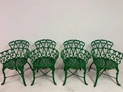 Belgischer Vintage Gartentisch mit Stühlen von De Puydt, 1950er, 5er Set