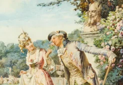 Belisario Gioja, The Romantic Walk, 19. Jahrhundert, Aquarell, gerahmt