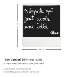 Ben (Ben Vautier), Everyone Can Have an Idea, 1969, Siebdruck