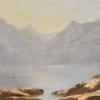 Berglandschaft Gemälde, 19. Jh., Öl auf Papier, gerahmt