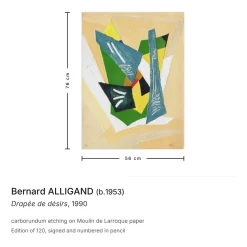 Bernard Alligand, Draped in Desires, 1990, Carborundum Radierung