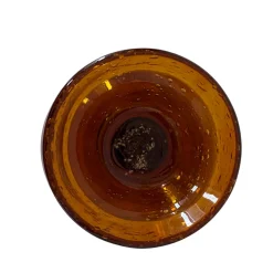 Bernsteinfarbene Mid-Century Bubble Glas Photophores oder Kerzenhalter von Biot, Frankreich, 1960er, 2er Set