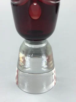 Böhmische Karaffe, 20. Jh. mit geschliffenen Rubingläsern von Unbekannt, 1920er, 5er Set