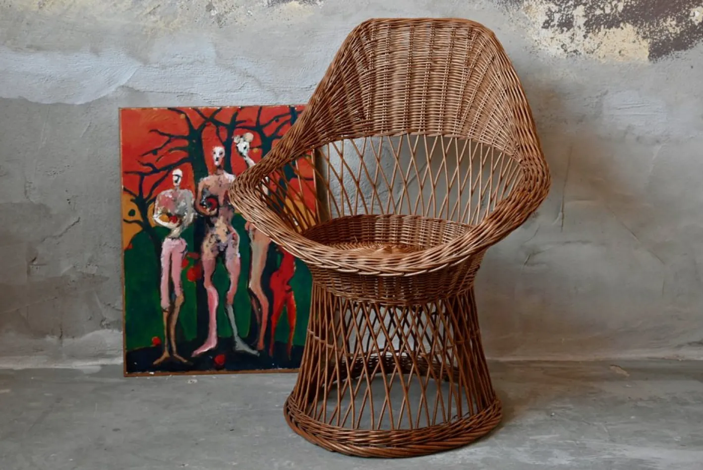 Böhmischer Rattan Kindersessel