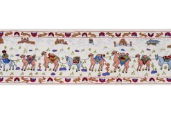 Böhmischer usbekischer Vintage Suzani Wandbehang Läufer mit Kamelmotiv