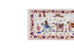 Böhmischer usbekischer Vintage Suzani Wandbehang Läufer mit Kamelmotiv