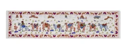 Böhmischer usbekischer Vintage Suzani Wandbehang Läufer mit Kamelmotiv