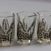 Böhmisches Art Deco Dekanter Set aus klarem & grauem Glas, Schlevogt & Hoffman zugeschrieben, 1930er, 7 . Set