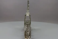 Böhmisches Art Deco Dekanter Set aus klarem & grauem Glas, Schlevogt & Hoffman zugeschrieben, 1930er, 7 . Set