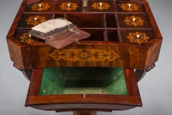 Biedermeier Nähtisch aus Mahagoni, 1850