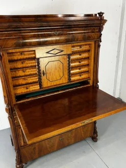 Biedermeier Sekretär aus Eiche & Mahagoni, 1860er