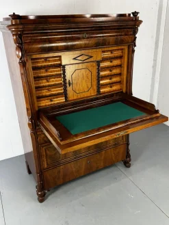 Biedermeier Sekretär aus Eiche & Mahagoni, 1860er