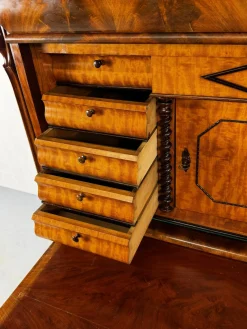 Biedermeier Sekretär aus Eiche & Mahagoni, 1860er