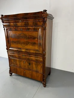 Biedermeier Sekretär aus Eiche & Mahagoni, 1860er