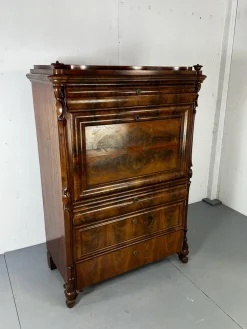 Biedermeier Sekretär aus Eiche & Mahagoni, 1860er