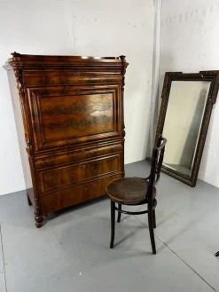 Biedermeier Sekretär aus Eiche & Mahagoni, 1860er