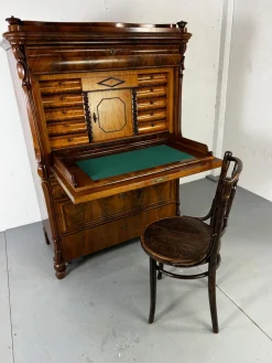 Biedermeier Sekretär aus Eiche & Mahagoni, 1860er
