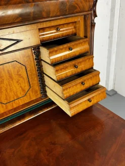Biedermeier Sekretär aus Eiche & Mahagoni, 1860er