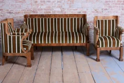 Biedermeier Sitzgarnitur aus Nussholz, 1830er, 3er Set