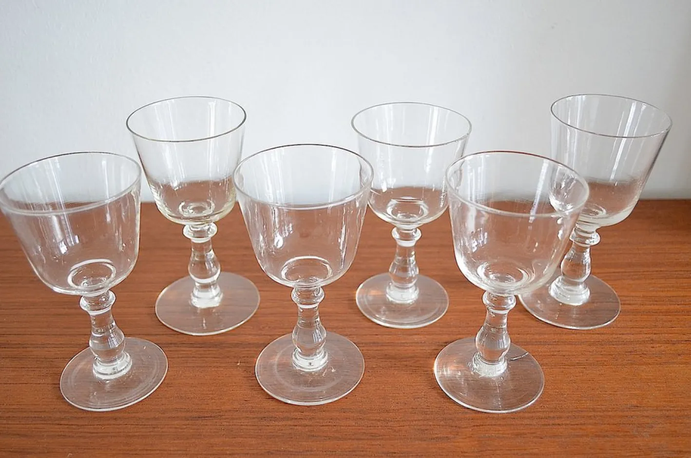 Biedermeier Weingläser, 1880er, 6er Set