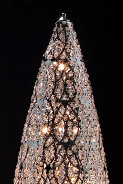 Big Flame Arabesque Tischlampe aus Stahl & Kristallglas von VGnewtrend