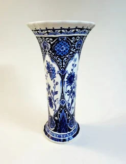 Blaue Delft Vasen in Trompeten-Optik von Boch Royal Sphinx Maastricht, 1960er, 2er Set