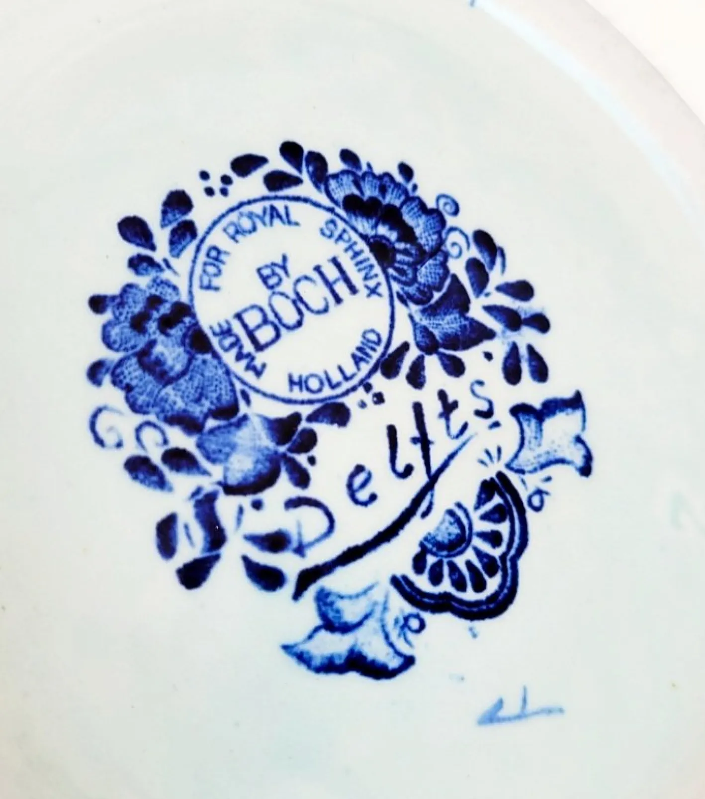 Blaue Delft Vasen in Trompeten-Optik von Boch Royal Sphinx Maastricht, 1960er, 2er Set