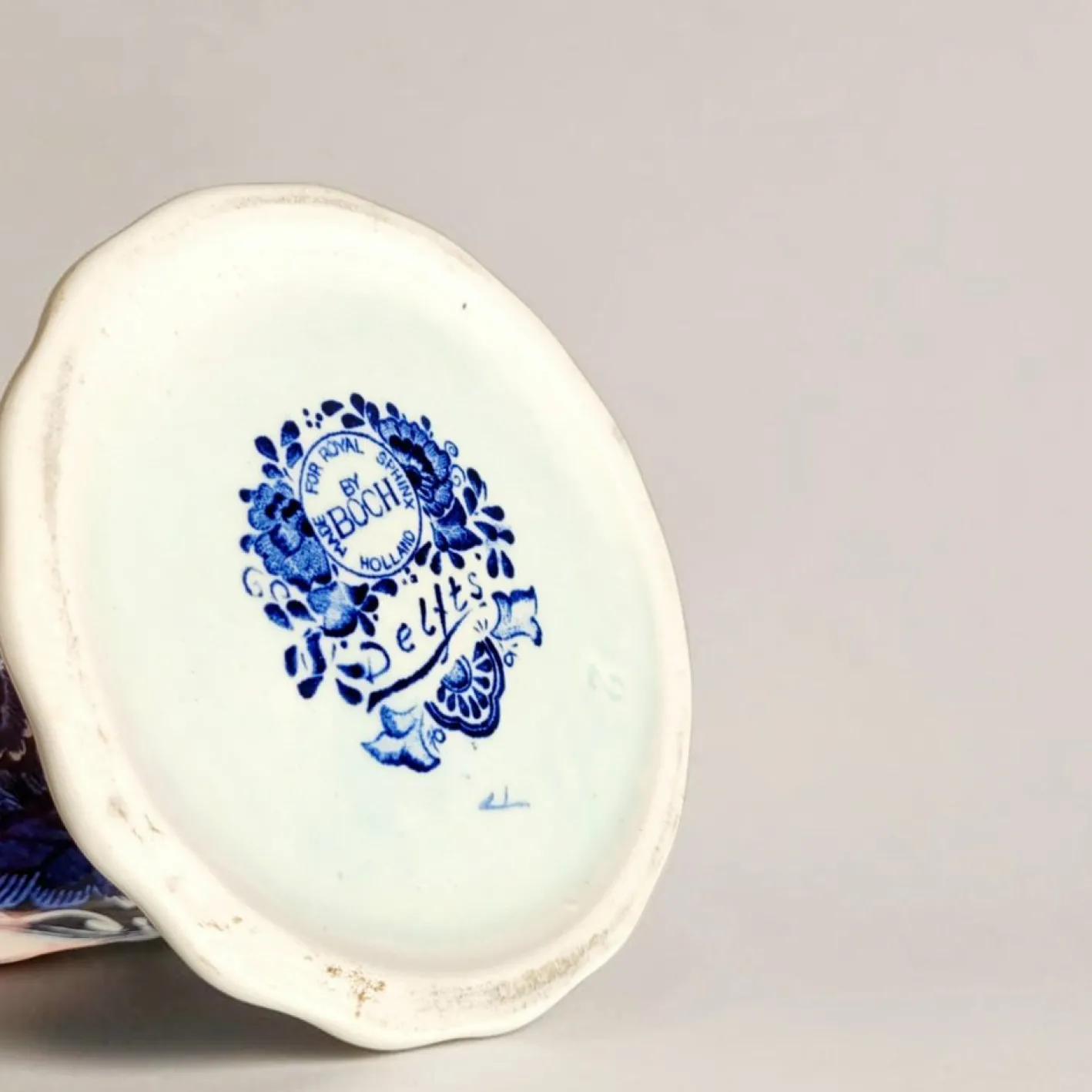 Blaue Delft Vasen in Trompeten-Optik von Boch Royal Sphinx Maastricht, 1960er, 2er Set