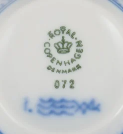 Blaue geriffelte schlichte Kaffeetassen mit Untertassen von Royal Copenhagen, 1970er, 12 Set