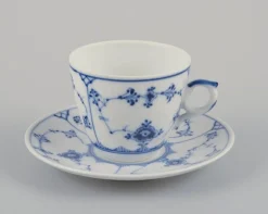 Blaue Kannelierte Kaffeetassen mit Untertassen von Royal Copenhagen, 1960er, 12 Set