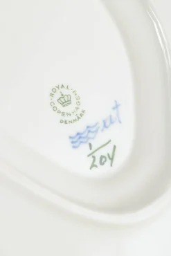 Blaue kannelierte Schlichte Sauciere von Royal Copenhagen, 1967