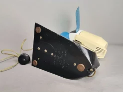 Blauer Mid-Century Tischventilator aus Kunststoff, Sowjetunion, 1969