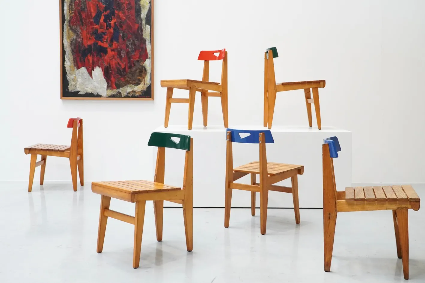 Blauer Stuhl von Lucien Engels für Home Emile Vandervelde II, Belgien, 1954