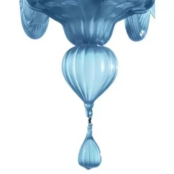 Blauer venezianischer Kronleuchter aus satiniertem Muranoglas von Simoeng